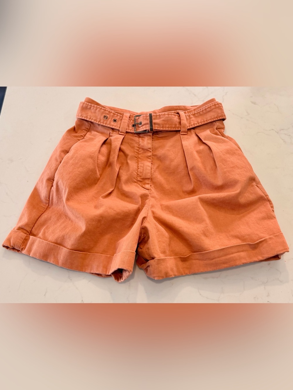 Brunello Cucinelli Women's Canyon Dyed Belted Denim Shorts. Size 40EU/Size 4US - Picture 2 of 14